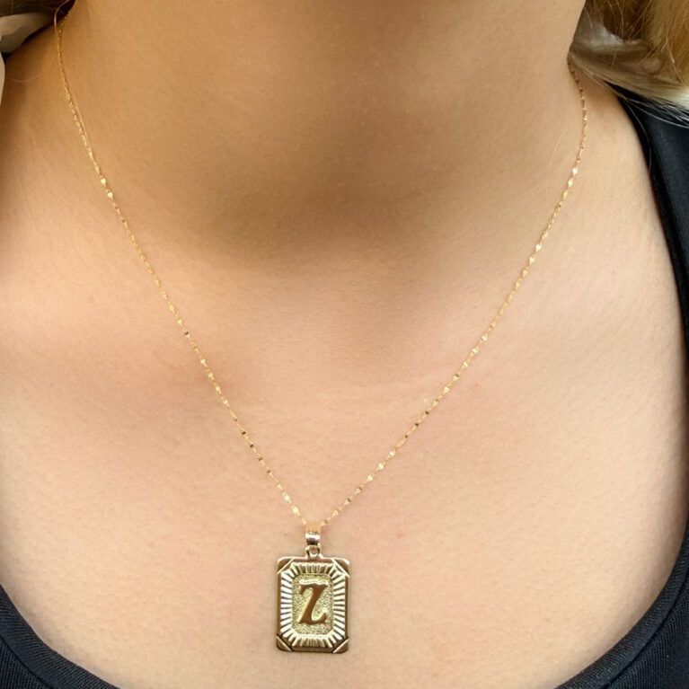 14 Ayar Altın Nostalji Z Harfli Kolye