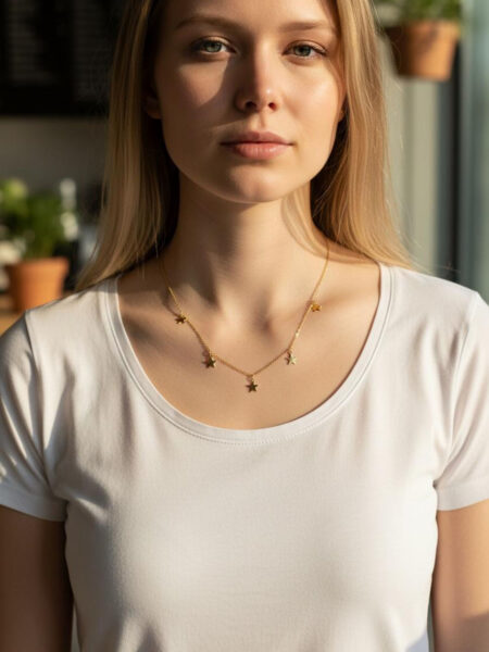 14 Ayar Yıldızlı Kolye