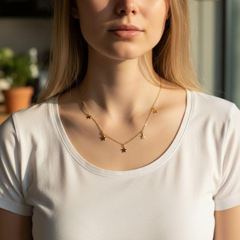 14 Ayar Yıldızlı Kolye